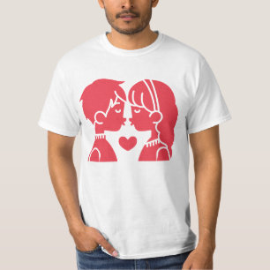 Camiseta Beijo, pombinhos, afeição, juntos.