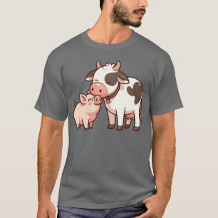 Camiseta Beijo terno vaca e amigos porcos