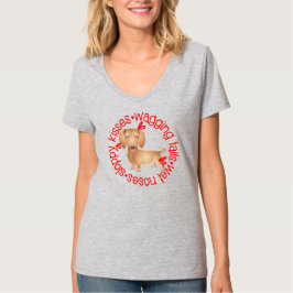 Camiseta Beijos babados, Dachshund fofo