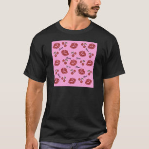 Camiseta Beijos de Cereja Rockabilly RAB em Rosa