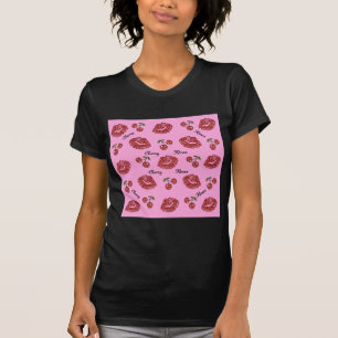 Camiseta Beijos de Cereja Rockabilly RAB em Rosa