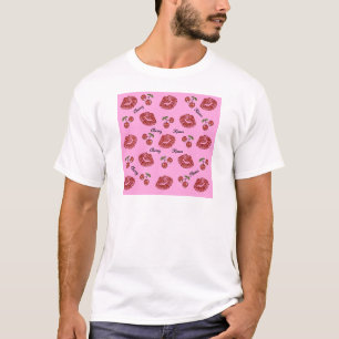 Camiseta Beijos de Cereja Rockabilly RAB em Rosa