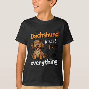Camiseta Beijos de Dachshund Tornam Tudo Melhor Design