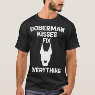 Camiseta Beijos de Doberman consertam tudo Dobie Mamãe  1