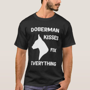 Camiseta Beijos de Doberman consertam tudo Mãe Dobie