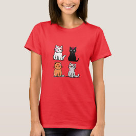 Camiseta Beijos de Gato - Design de Batom de Gato Fofo