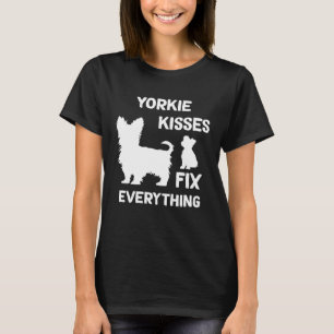 Camiseta Beijos de Yorkie resolvem tudo Mãe de Yorkshire Te