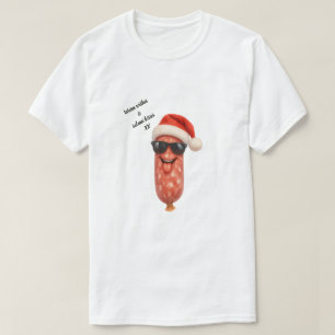 Camiseta Beijos engraçados de salame de natal