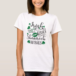 Camiseta Beijos Irlandeses e Desejos de Shamrock