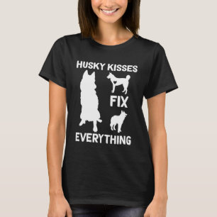 Camiseta Beijos Siberianos Husky consertam tudo o que a mãe