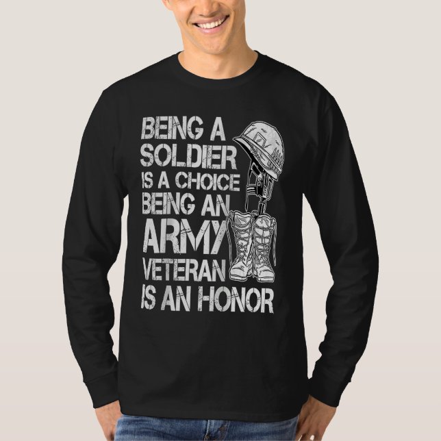 Camiseta Being A Soldier Is A Choice  Raglan Baseball (Frente)