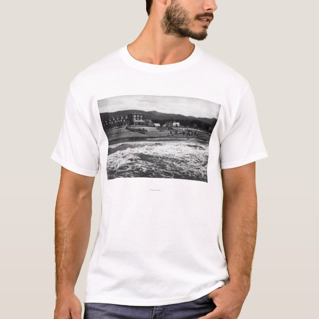 Camiseta Beira-mar, fotografia da praia de Oregon e do (Frente)
