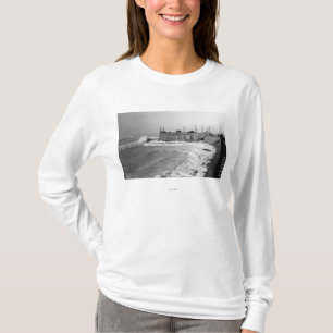 Camiseta Beira-mar, onda de Oregon Sou Wester e rotação