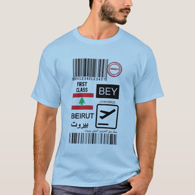 Camiseta Beirut Lebanon travel ticket (Frente)