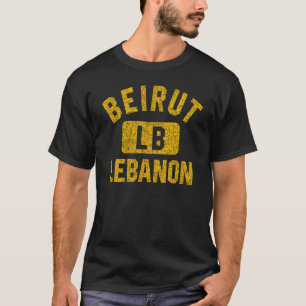 Camiseta Beirute Lebanon Gym Style aflita a Impressão âmbar