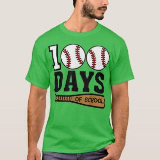 Camiseta Beisebol 100 dias de escola Feliz 100.º dia de ens