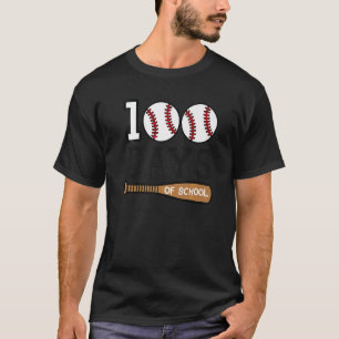 Camiseta Beisebol 100 dias de escola Feliz 100.º dia de ens