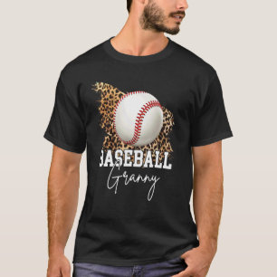 Camiseta Beisebol Avó Leopard Heart