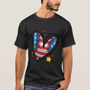 Camiseta Beisebol: Bandeira Americana Do Jogador De Beisebo