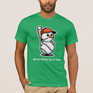 Camiseta Beisebol Boneco de Neve de Natal Bola de Neve Nata