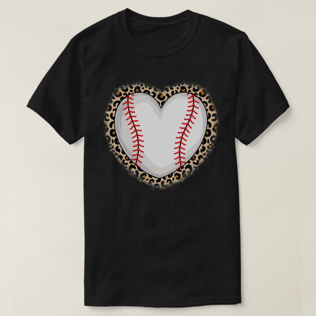 Camiseta Beisebol Bonito Coração Baseball Amante Mulheres M (Frente do Design)