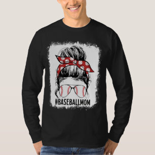 Camiseta Beisebol Branqueado Mãe Jogo Mensageiro Vibes Ment