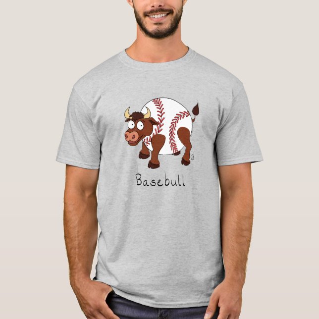 Camiseta Beisebol Bull Esporte Crianças Engraçadas (Frente)