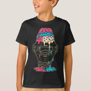 Camiseta Beisebol Capturador de Máscara com Sorvete de Base