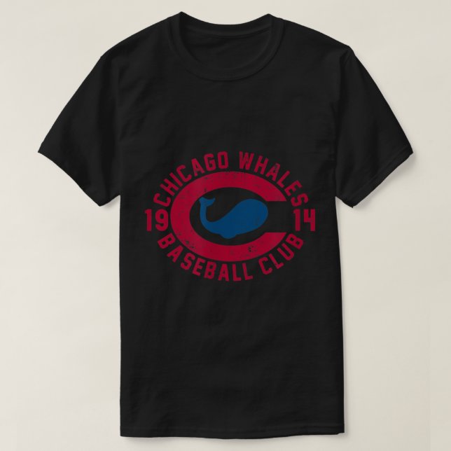 Camiseta Beisebol da Liga Federal de Baleias Retro Chicago (Frente do Design)