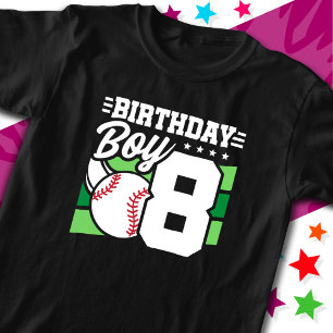 Camiseta Beisebol de 8 anos Tema do 8º Aniversário