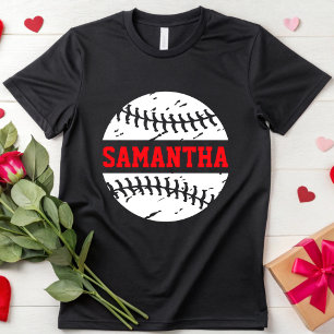 Camiseta Beisebol Distante Nome Personalizado Baseball Mãe 