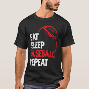 Camiseta Beisebol Dormir Baseball Repetir Ventilador de Bas