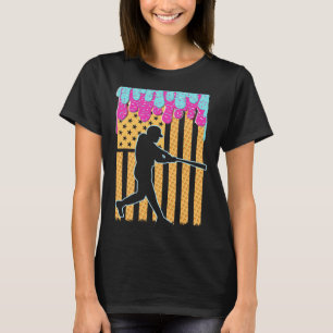 Camiseta Beisebol Driblado Boys Sorvete American Flag 4th