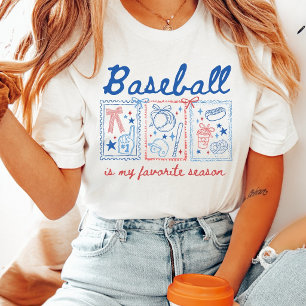 Camiseta Beisebol é Minha Estação Favorita Coquete