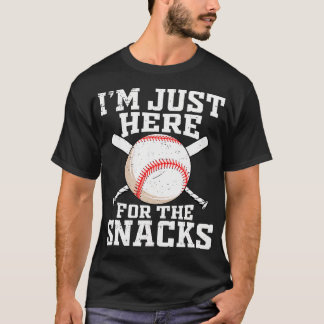 Camiseta Beisebol Engraçado Só Estou Aqui Pelos Lanches Bei