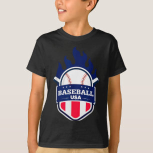 Camiseta Beisebol EUA Apoie a Bandeira da Equipe EUA Playof