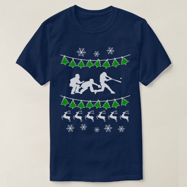 Camiseta Beisebol Feriado de Natal Feio, Sweater Feliz Mar (Frente do Design)