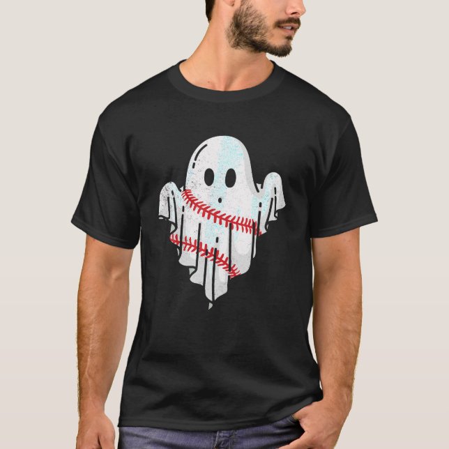 Camiseta Beisebol Ghost Boys Baseball Lover Retro Halloween (Frente)