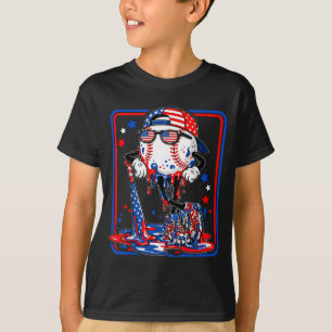 Camiseta Beisebol gota legal 4 de julho patriótico american