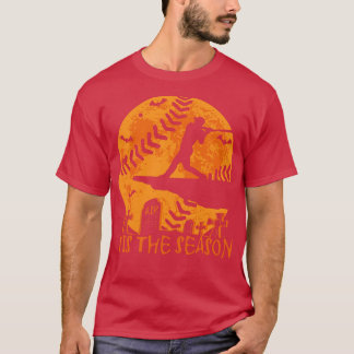 Camiseta Beisebol Halloween Esta é a temporada de beisebol