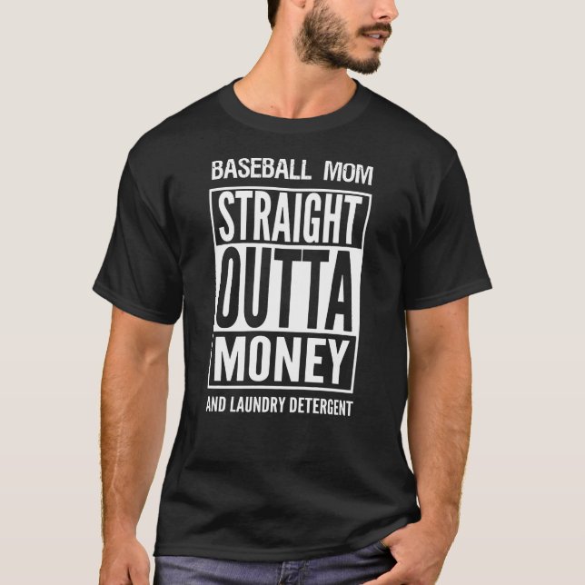 Camiseta Beisebol Hetero Mãe Fora De Dinheiro E Linguagem (Frente)