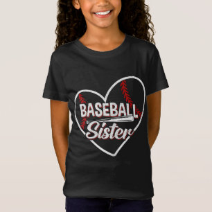 Camiseta Beisebol Irmã Rapariga Mulheres Baseball Amor Base