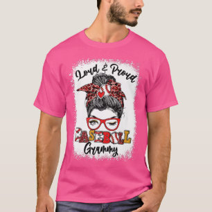 Camiseta Beisebol Louco E Orgulhoso Mensagem Bun Bleached