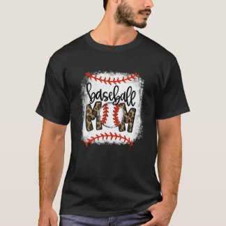 Camiseta Beisebol Mãe Leopardo Engraçado Softball Mãe D