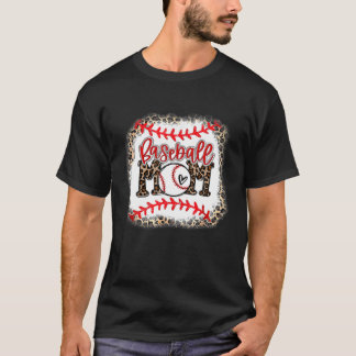 Camiseta Beisebol Mãe Leopardo Engraçado Softball Mãe D