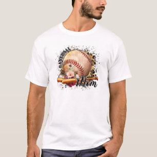Camiseta Beisebol Mãe Leopardo Engraçado Softball Mãe D