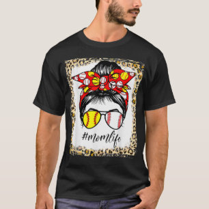 Camiseta Beisebol Mãe Vida Cabelo Maluco Cabelo Solto Sang
