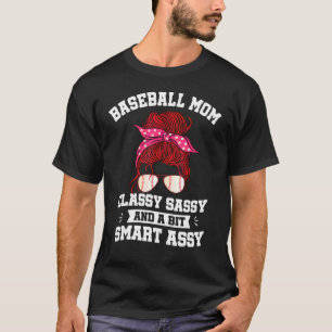 Camiseta Beisebol Mama Classy Sassy Um Pouco De Assy Inteli