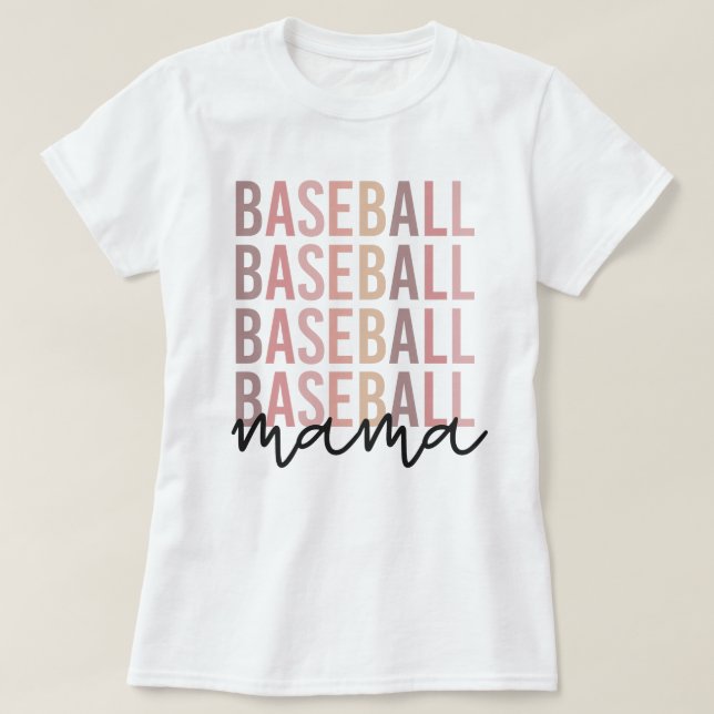 Camiseta Beisebol Mama | Presentes de mãe de beisebol (Frente do Design)