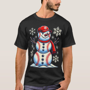 Camiseta Beisebol Natal Rapazes Neves Bebidas Natal